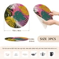thumbnail image 2 of 3PCS Trivet Mats 15 Inch Round Heat-Resistant Pot Holders Hot Pads Table Decor Colorful Tropical Leaves, 2 of 6