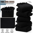 thumbnail image 2 of Thin Merino Wool Ruffle Boot Socks Warm Winter Cozy Frilly Soft Casual Breathable Socks for Womens 5 Pairs, 2 of 6
