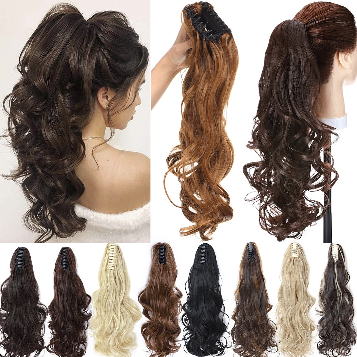 Dark Brown 2 CLIP IN hair extensions 100 real hair human hair