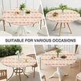 thumbnail image 7 of Modern Boho Floral Round Table Cover 44Inch, Elastic Fitted Tablecloth for 38"-42" Tables, Stain Resistant Material, 7 of 7