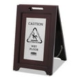 thumbnail image 2 of Rubbermaid Commercial Executive 2-Sided Multi-Lingual Caution Sign, Brown/Stainless Steel,15 x 23 1/2 -RCP1867508, 2 of 3