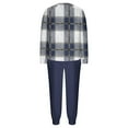 thumbnail image 6 of Plaid Lounge Sets for Women Fleece 2 Piece Jogger Pajama Long Sleeve Pants Loungewear Winter Casual Matching Outfits New Two Piece Sets for Women Fall Dark Blue XXL, 6 of 7