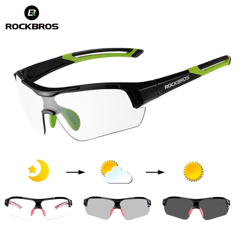 ROCKBROS Cycling Photochromic Clear Glasses Goggles Sunglasses Myopia Frame Blue 