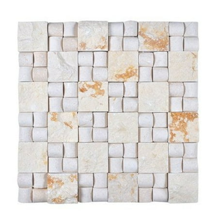 Legion Furniture MS07 Mosaic With Stone In Beige, Off White