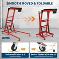 thumbnail image 4 of Top Automotive Creeper 48-68 In Adjustable Height High Side Creeper 400 lb Capacity Foldable Garage Creeper with 6 Swivel Casters Red, 4 of 6