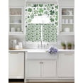 thumbnail image 3 of St. Patrick's Day Swag Kitchen Curtains Sets for Windows 24 Inch Length, Watercolor Shamrock Leaves Lucky Green Short Window Curtain Panels Swags Valances and Tiers 3 Piece Set for Cafe/Dining Room, 3 of 5