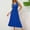 Blue, variant on Casual Wedding Guest Dresses for Women Sleeveless Plus Size Elegant Loose Long A Line Dresses V Neck Solid Pleated Fashion Prom Belted Flowy Party Dresses Black 2XL