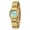 Gold Blue, variant on Small Gold Watches for Women, Dainty Minimalist Dress Watch with Square Dial, Vintage Stainless Steel Bracelet Watch Waterproof, Ladies Luxury Gifts (Gold)