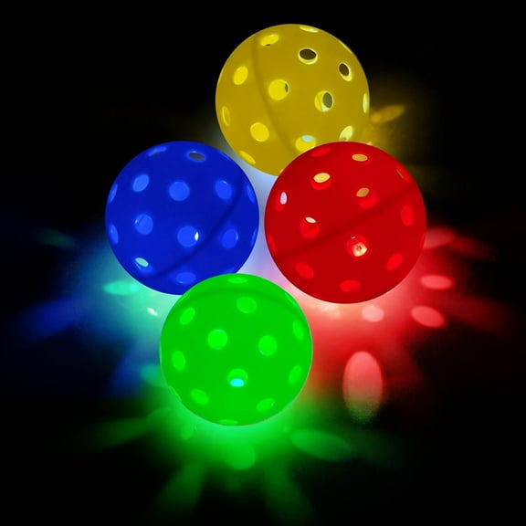 Pickle Balls 4 Pack Glow in The Dark Light up Pickleball Balls Usapa Approved Ideal for Indoor and Outdoor Pickleball Games as Sports Equipment Gifts for Pickleball Aficionados