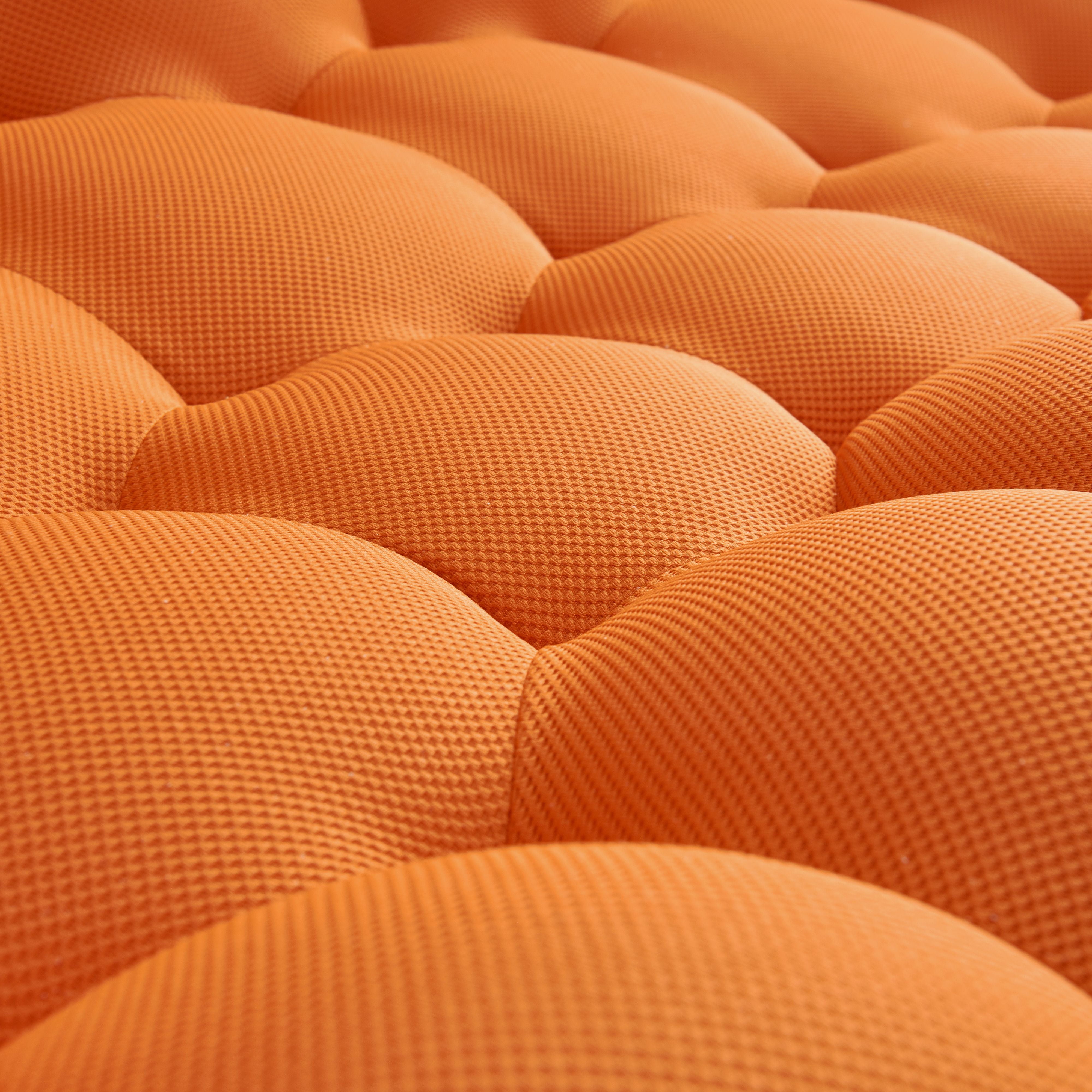 MAYEERTY 47" Lazy Floor Sofa Curved Bubble Chair Oversized Single Bubble Sofa Living Room Orange
