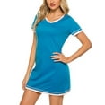 thumbnail image 4 of Sexy Dance Women Nightgown Sleepwear Cotton Pajamas - Woman Short Sleeve Round Neck Sleep Dress Nightshirt Ladies Summer Loose Baggy Casual Nightgown Sleepwear Pajamas, 4 of 5