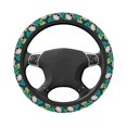 thumbnail image 3 of Kll Car Steering Wheel Cover, Universal 15 Inch, Soft Elastic And Comfortable,Car Accessories Decorations-Skull And Palm Leaves, 3 of 7