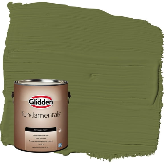Glidden Fundamentals Oakmoss / Green Semi-Gloss Exterior Paint, 1 Gallon