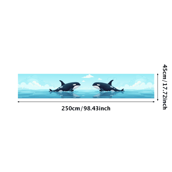 LUUFILx Orca Whale Ocean Theme Backdrop Banner for Party Decorations Photography Props Marine Life Background Classroom Wall Decorations Underwater Scene Decor
