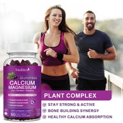 MULITTEA Calcium Magnesium Zinc Gummies with High Absorption Magnesium Glycinate 200mg