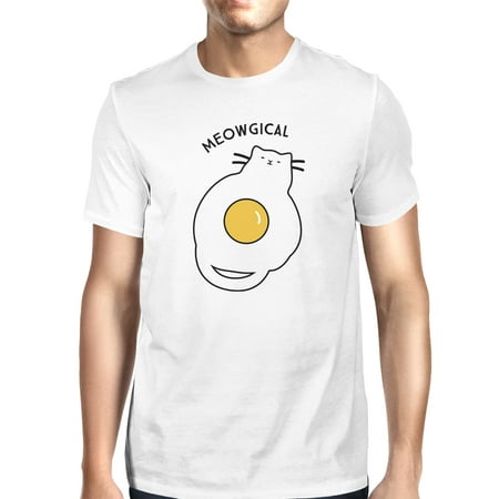 Meowgical Cat And Fried Egg Mens White Halloween Cat Lovers