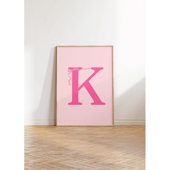 Letter K Poster, K Initial, Big Letters For Wall, Alphabet Letter Art, Letters For Nursery, Pink Wall Art, Pastel Poster, Teen Room Decor Wall Art, Modern Wall Decor, 8x12 UNFRAMED
