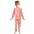 thumbnail image 3 of Cute Stripe Stars Pattern Cotton Pajamas 2 Piece Set Sleepwear Soft and Comfortable Homewear Nightwear, 3 of 7