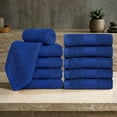 thumbnail image 2 of Ample Decor Washcloths 12 x 12 inch 10 Piece 600 GSM 100% Cotton, Lightweight, Quick Drying, Machine Washable Fingertip Towels for Bathroom, Gym, Kitchen - Navy, 2 of 6