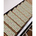 thumbnail image 3 of Christmas Poinsettia Stair Treads for Wooden Steps Indoor Runner Rug Carpet, Xmas Balls Green Leaves Vintage 4 Pieces Peel and Stick Staircase Step Treads Covers Washable Throw Door Mats, 30"x8", 3 of 7