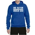 thumbnail image 2 of Wild Bobby One Nation Under God Inspirational/Christian Unisex Graphic Hoodie Sweatshirt, Royal, Large, 2 of 5