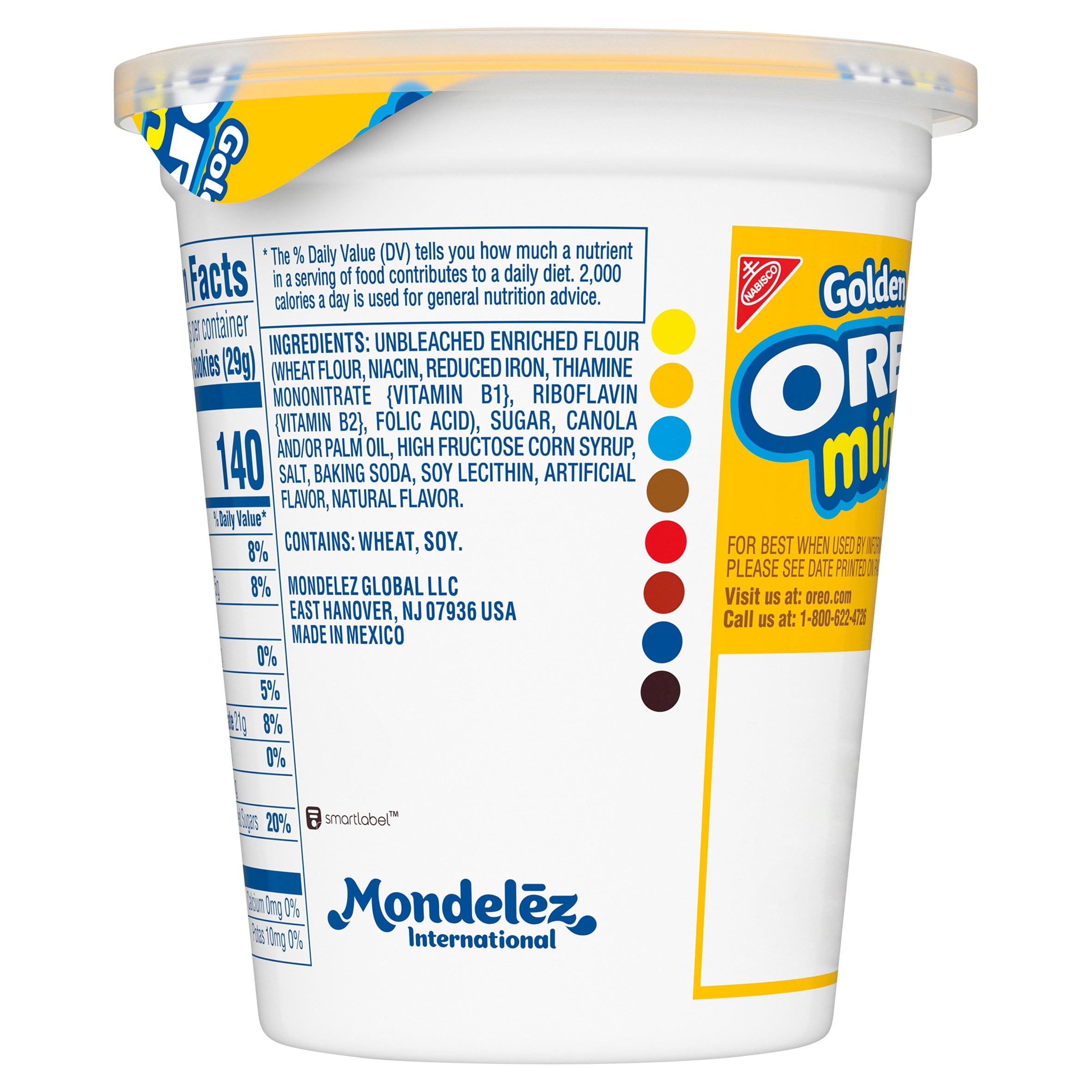 OREO Mini Golden Sandwich Cookies, Vanilla Flavor, 1 Go-Pak Cups