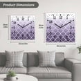 thumbnail image 5 of Purple White Ombre Morocco Pattern Wooden Wall Clock Silent Non Ticking, Modern Moroccan Geometric Square Wall Clocks Battery Operated, Decor Clock for Home Office, Living Room, Kitchen, 12 Inch, 5 of 9
