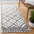 thumbnail image 3 of SAFAVIEH Berber Daphale Abstract Shag Area Rug, 9' x 12', Ivory/Dark Grey, 3 of 6