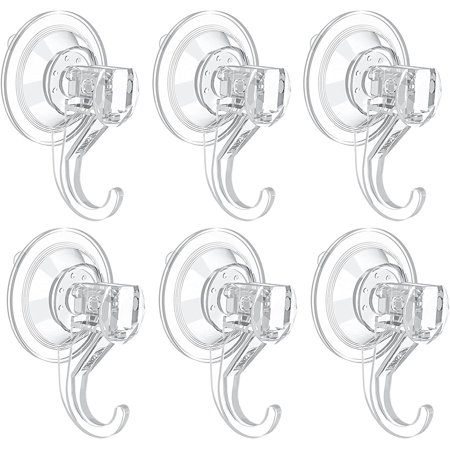 

Suction Cup Hooks Quntis Vacuum Suction Shower Hooks 6 Pack Reusable Heavy Duty Suction Hooks Waterproof Strong Suction Hangers for Kitchen Bathroom