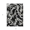 thumbnail image 3 of HomeRoots 600066 3 x 5 ft. Black & Gray Abstract Washable Indoor & Outdoor Rectangle Area Rug, 3 of 5