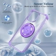 thumbnail image 5 of for iPhone 14 Pro Case 360° Rotatable  Ring Stand Compatible with MagSafe  Grade Shockproof Clear Case for iPhone 14 Pro,Purple, 5 of 9
