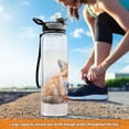 thumbnail image 6 of Fox Orange Sports Water Bottle Portable Travel Mug 32oz BPA Free Leak Proof Straw Transparent Tritan for Gym Yoga Cycling Camping, 6 of 7