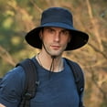 thumbnail image 3 of FZFLZDH Men And Women's Sun Protection Floppy Visor Bucket Hat Outdoor Large Brim Hat Uv Protection Sun Hat Fisherman Hat Navy Blue, 3 of 5