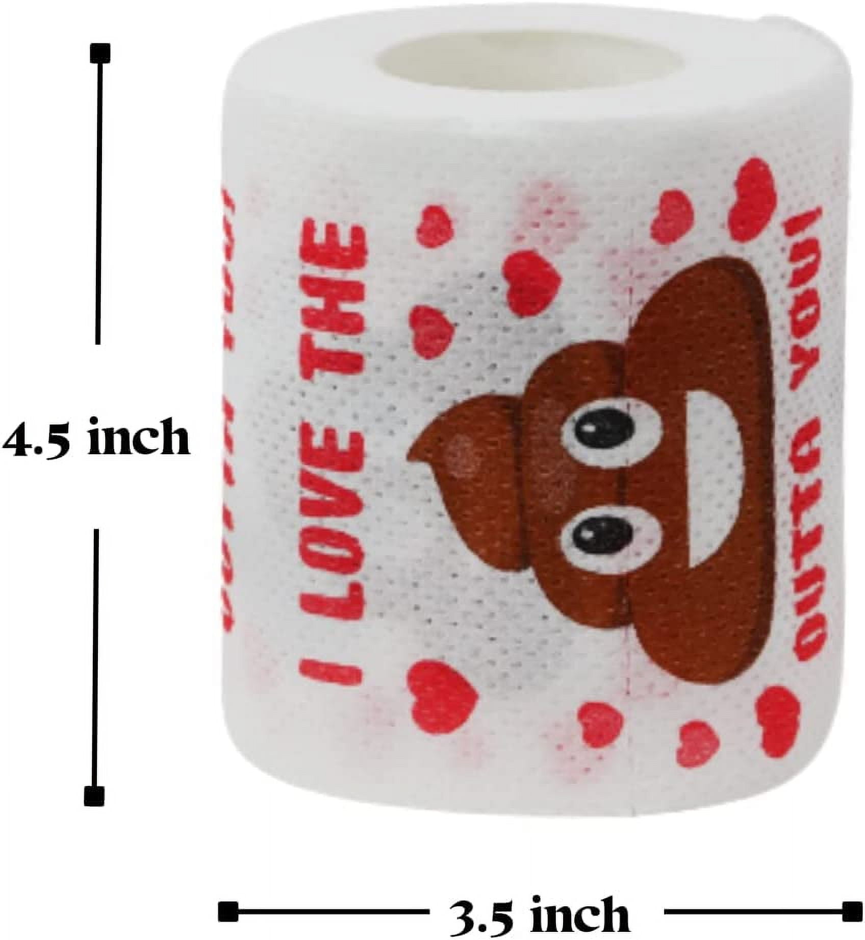 Cheerin Valentines Day Toilet Paper Roll with Gift Box - Funny Valentines  Gift for Him or Her - Poop Emoji Valentines - Romantic Toilet Paper 