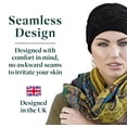thumbnail image 2 of MASUMI Chemo Organic Headwear - PRIMROSE | Cancer Headwear for Women with Hair Loss | Alopecia Hats & Coverings | 95% Cotton Turban (Colour: Black), 2 of 8