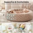 thumbnail image 2 of Cama para perro de dona pequeña lavable con funda extraíble 23 pulgadas antideslizante redonda esponjosa de piel sintética para gatos hasta 20 libras, 2 of 8