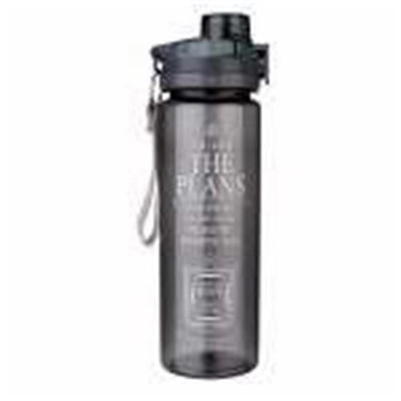 Christian Art Gifts 360760 Water Bottle-I Know The Plans - Black