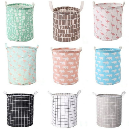 Sawpy Foldable Cotton Linen Hamper Laundry Basket with Handle Bag Dirty Clothes Toy Storage Basket Bin (Best Baby Hampers Uk)