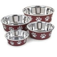 thumbnail image 2 of Stainless Steel Dog Bowl Non Skid Bottom Fun Merlot Print Durable Dish 4 Sizes (X Large - 11 Cups), 2 of 5