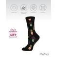 thumbnail image 6 of MeMoi Pineapple Fiesta Bamboo Blend Crew Socks - Womens - Female, One Size, Black, 6 of 7