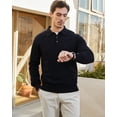 thumbnail image 6 of Kallspin Men's Cotton Knit Polo Sweater Business Casual Long Sleeve Pullover Sweater(Black,Small), 6 of 9