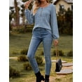thumbnail image 3 of Womens Blouse Button Down Tops Puff Long Sleeve Shirts For Women Basic Solid Color Fall Ladies Tops Cogild, 3 of 6