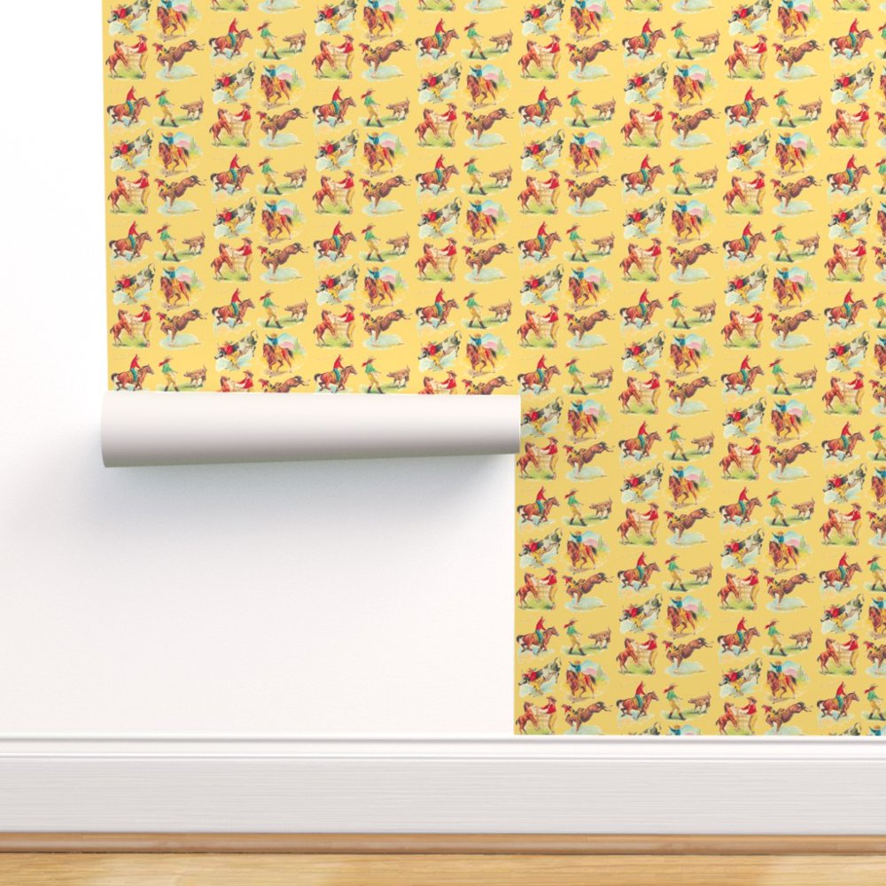Peel-and-Stick Removable Wallpaper Vintage Inspired, Western, Cowboy