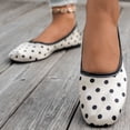 thumbnail image 5 of Shrysg Women's Polka Dot Ballet Flats Casual Slip-On Shoes White, 5 of 9