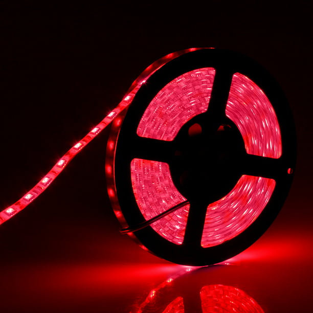 SUPERNIGHT 16.4FT 5M SMD 5050 Waterproof 300LEDs Red LED Flash Strip Light ,LED Flexible Ribbon Lighting Strip (Red Color)