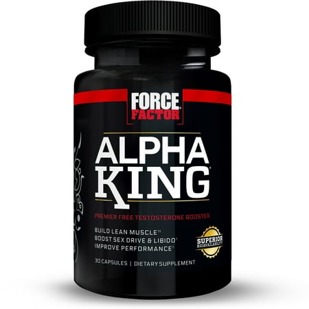 Force Factor Alpha King Total Testosterone Booster with Fenugreek, Tribulus Terrestris, Maca Root, DIM, 30