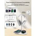 thumbnail image 3 of Soporte para auriculares TopMade 5 en 1 con cargador inalámbrico blanco, 3 of 8
