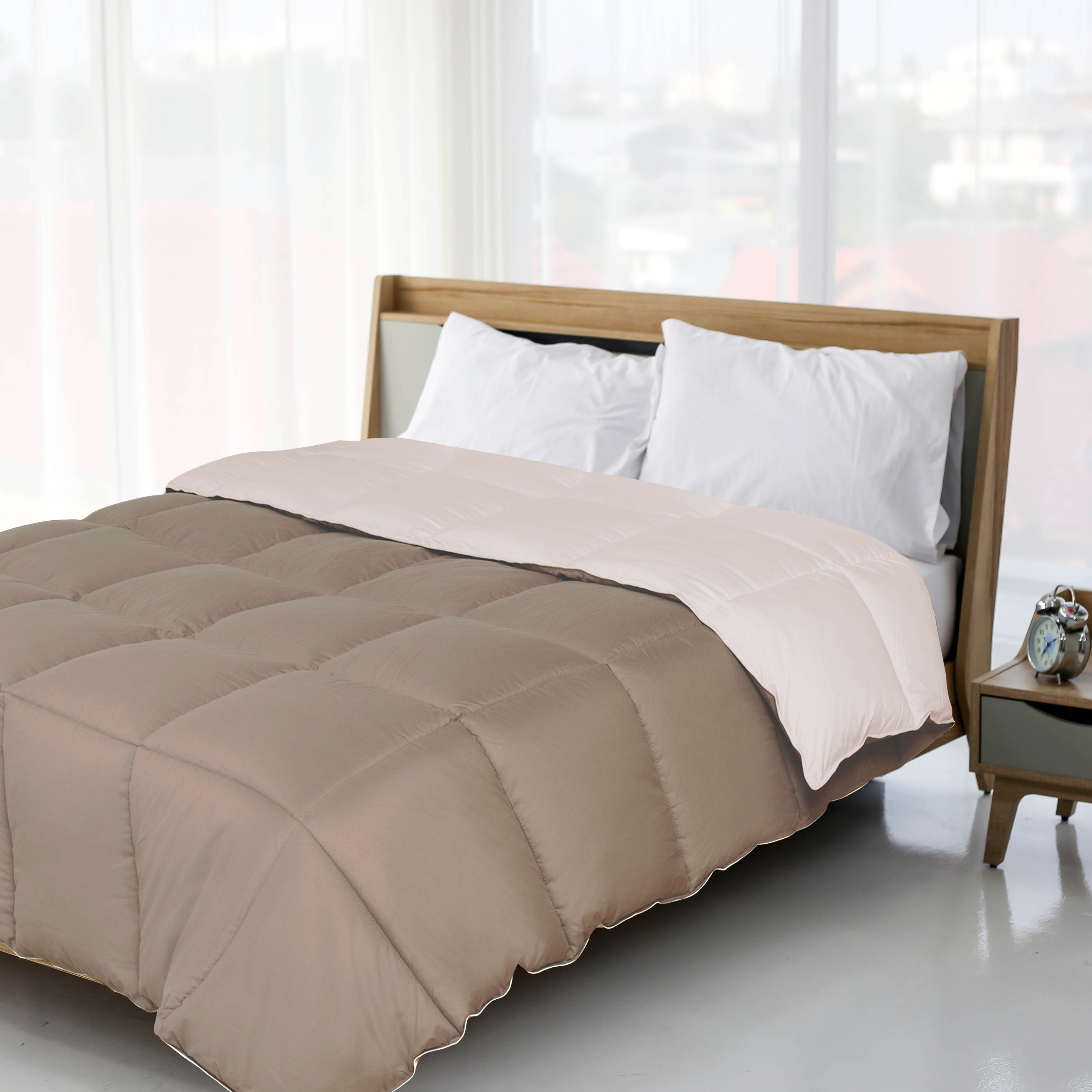 Superior Down Alternative Reversible Comforter, Full/ Queen, Ivory/ Taupe - image 2 of 4