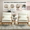 thumbnail image 4 of Bonzy Home Mid-Century Modern Accent Chair with Wood Frame, Upholstered Reading Armchair with Waist Cushion, Double Padded Side Chair for Living Room, Beige, 4 of 7