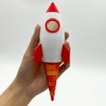 3D Printed Popup Rocket Model Fun Desktop Accessory Plastic